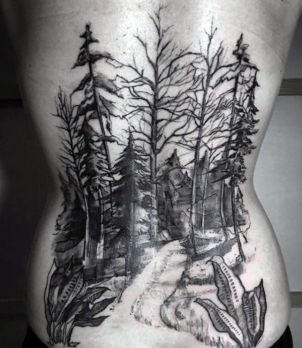 Forest Path Nature Back Piece