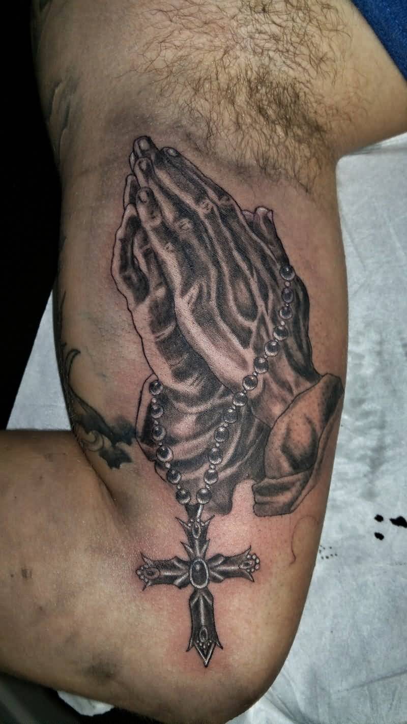 Inner Bicep Rosary Tattoo