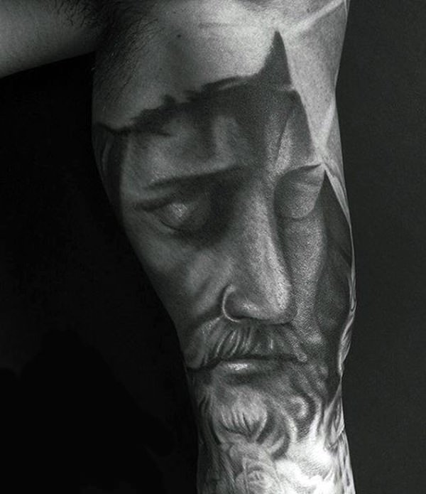 Portrait Tattoo of Jesus Praying to God
