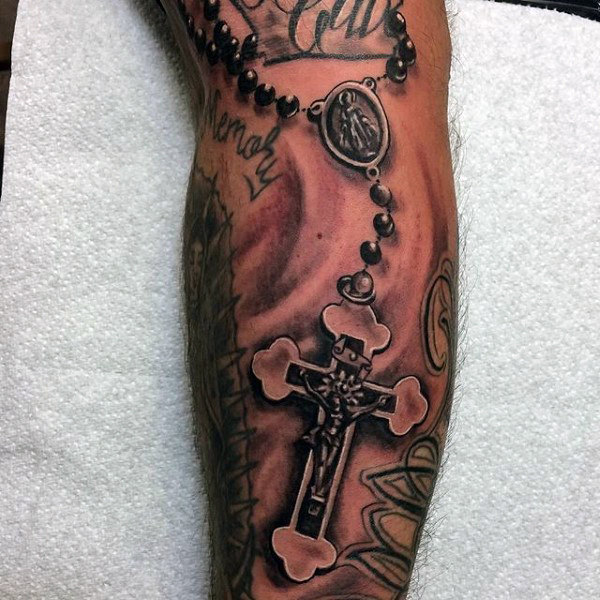 Rosary Tattoo That Stands Out on Your Forearm