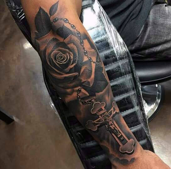 Shaded Full Lower Arm Tattoo Idea for Men