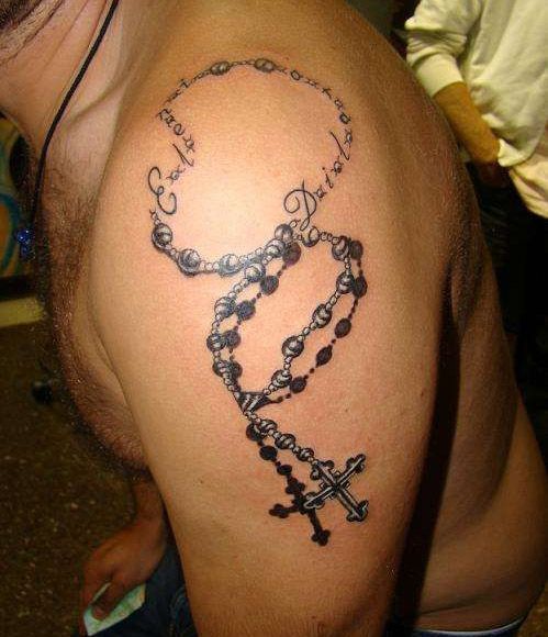 Shadow Rosary Tattoo with Names of People You Lofe