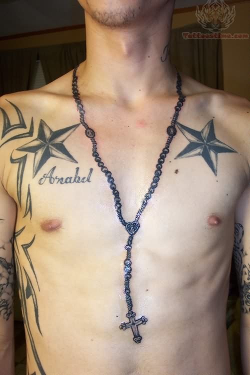 Simple Rosary Chain Front Chest Piece