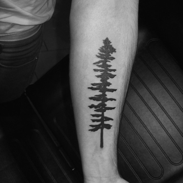 Simplistic Forearm Tree Tattoo Idea for Men