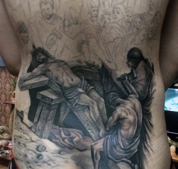 Tattoo of the Crucifixion on Your Back