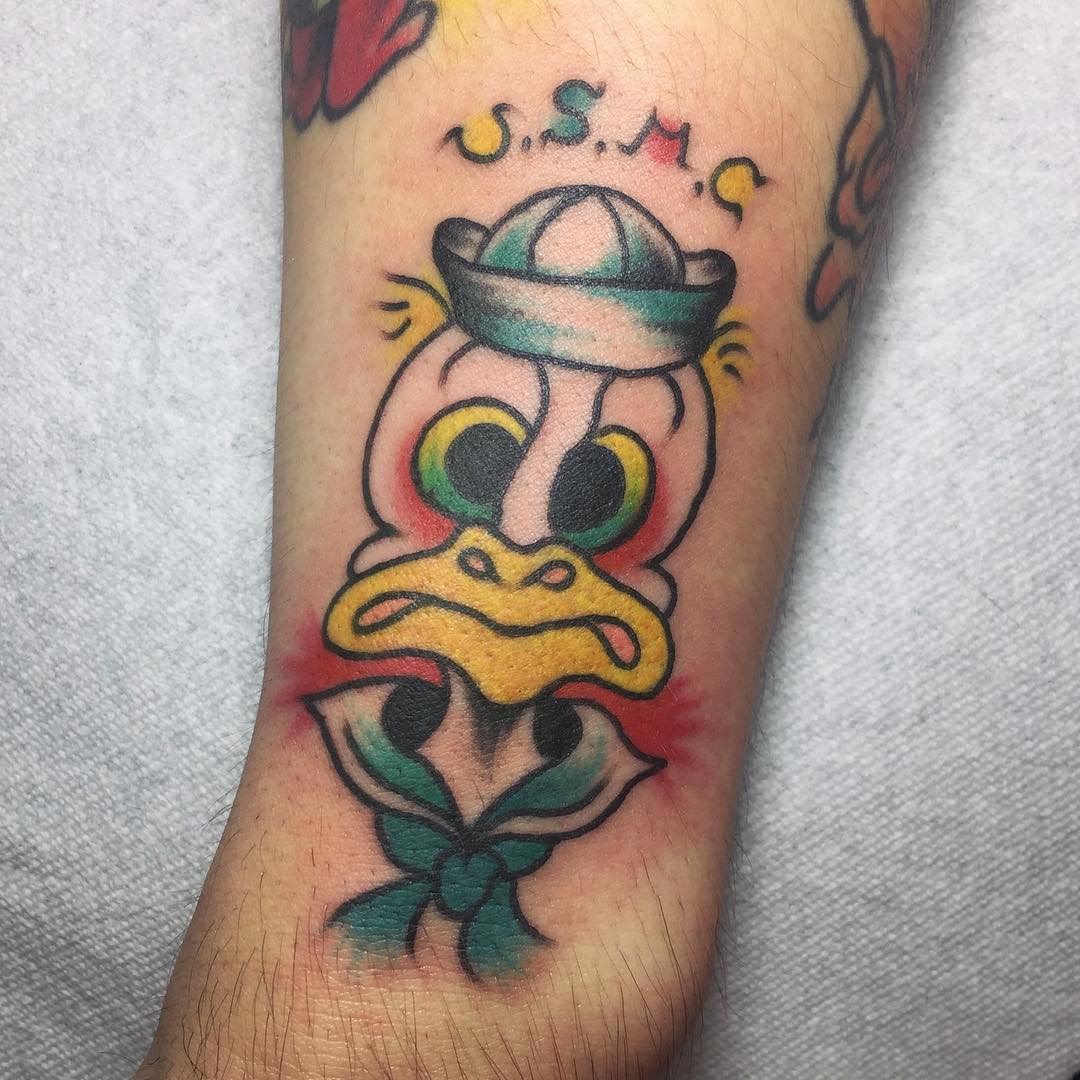 American Traditional Duck Tattoo for US Marine Corps