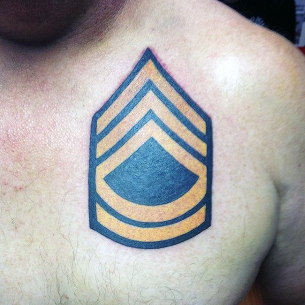 Army Rank Badge Tattoo Idea for Men