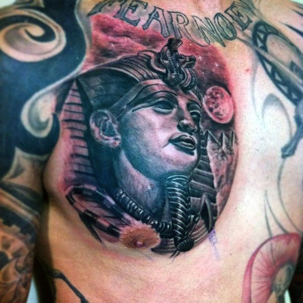 Brick Red and Black Shaded Egyptian Pharaoh Chest Piece for Men