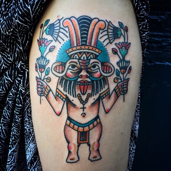 Brightly Colored Egyptian Tattoo Idea
