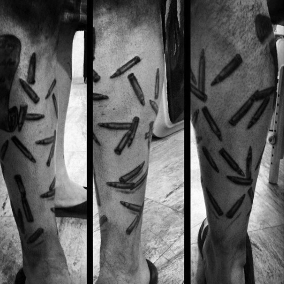 Bullet Casing Tattoos Along Your Legs
