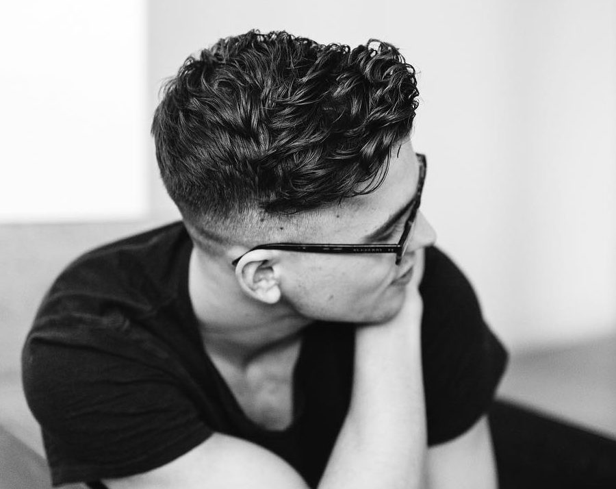 Casual Low Fade with Slick Waves on Top