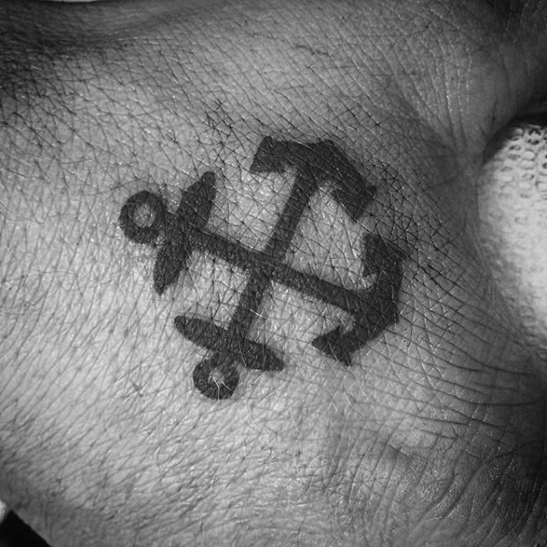 Criss Cross Anchor Tattoo Idea for Military Men