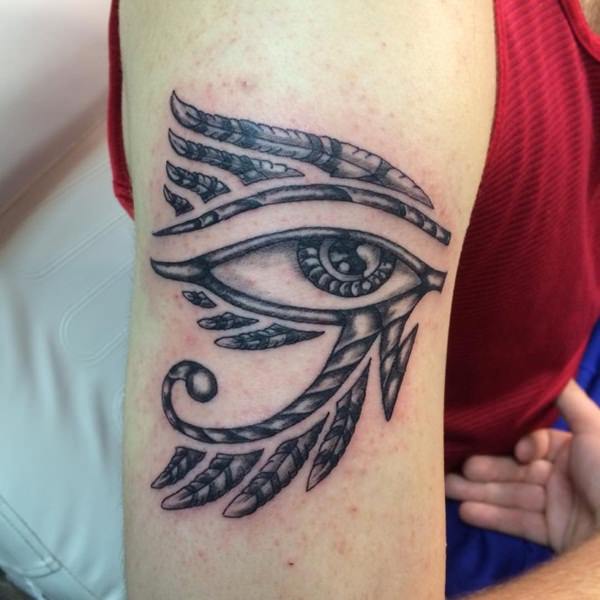 Detailed Egyptian Eye Tattoo Design for Men