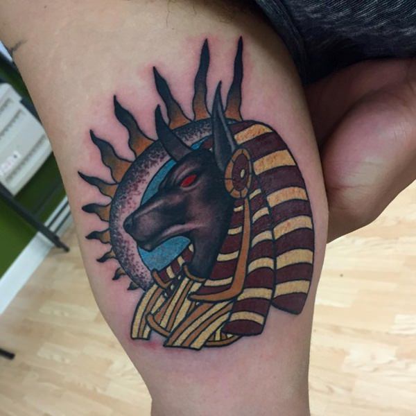 Egyptian God Muted Colors Tattoo