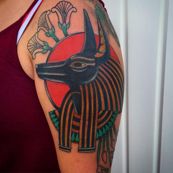 Egyptian God and Sun Tattoo Design for Men