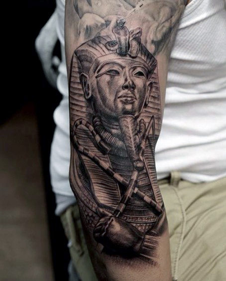 Egyptian Pharaoh Traditional Tattoo Above Your Elbow