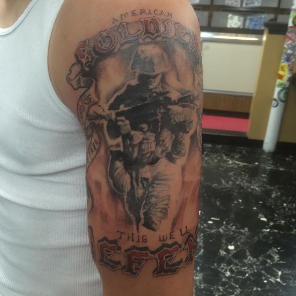 Faded Tattoo In Remembrance of USMC Warzones