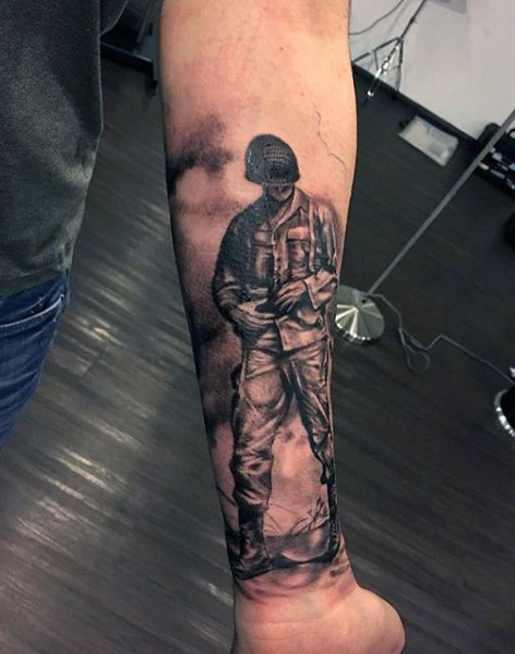 Full Body Soldier Tattoo on Your Forearm