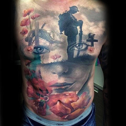 Full Chest Military Piece In Memorial of Lost Soldiers