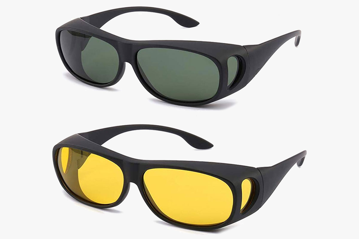 Gemgoo Night and Day Vision Driving Wrap Around Anti-Glare Sunglasses
