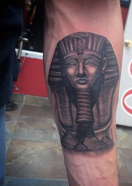Inner Forearm Egyptian Pharaoh Tattoo Idea