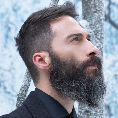 Let Your Greys Shine Through with a Natural Hair and Beard Look