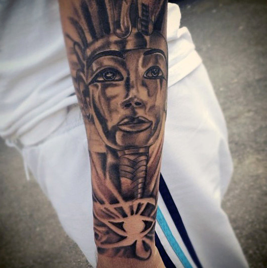 Lower Half Sleeve Image of a Sketched Pharaoh