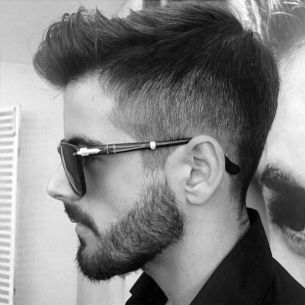 Short Styled Hair Idea for Men with bEARD cONNECTING TO hAIR
