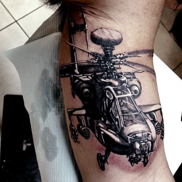 Spache Helicopter Military Inspired Tattoo Idea for Men