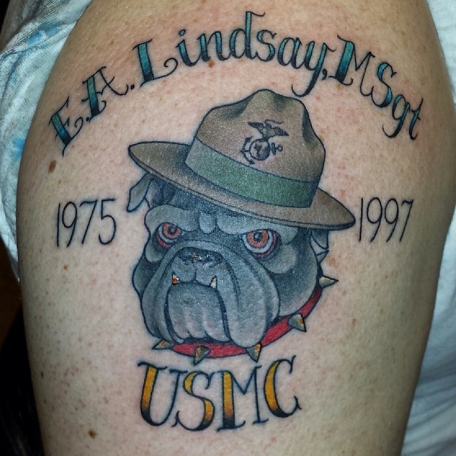 USMC Tattoo Devoted to Your Years in Service