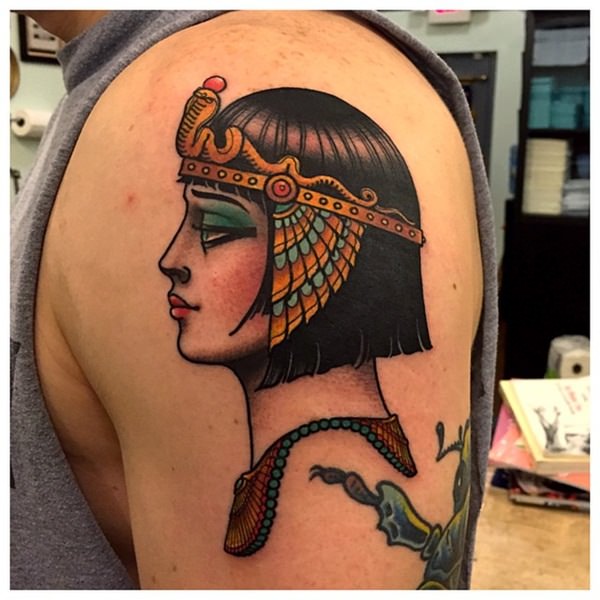 Upper Arm Tattoo Idea Inspired by Cleopatra