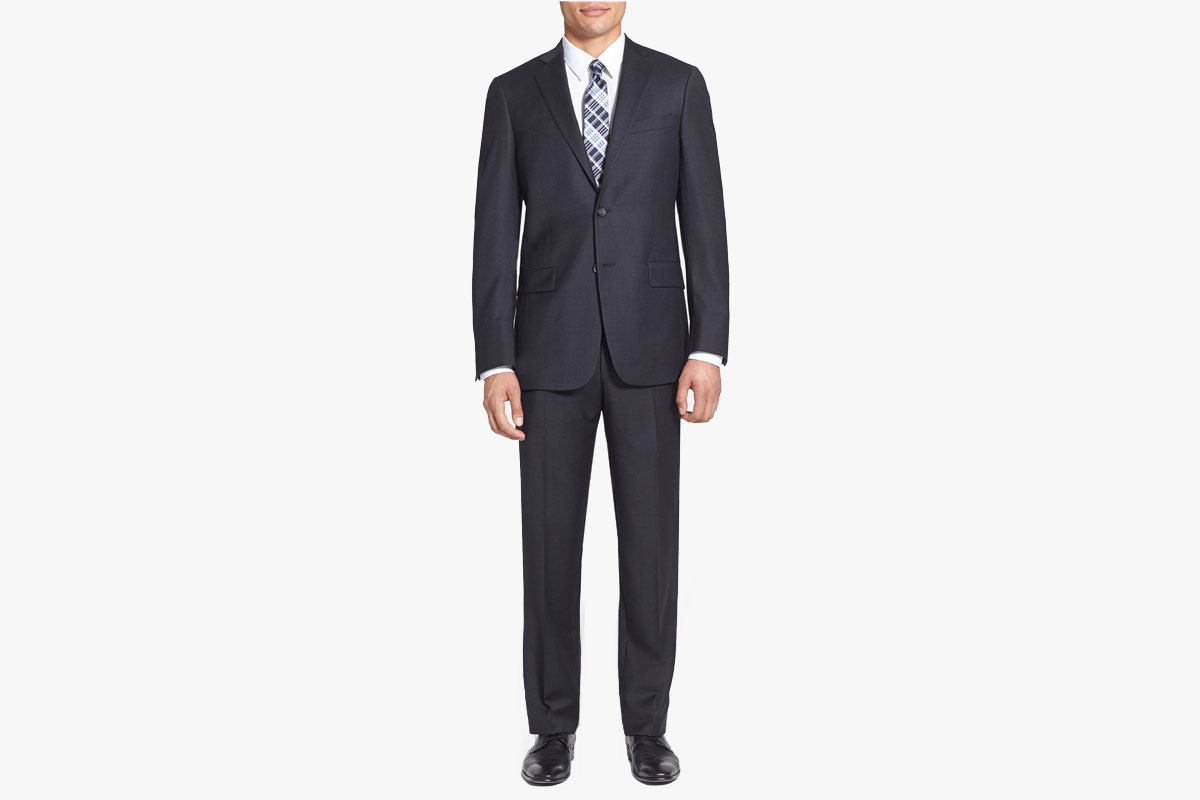 Hart Schaffner Marx New York Classic Fit Solid Stretch Wool Suit