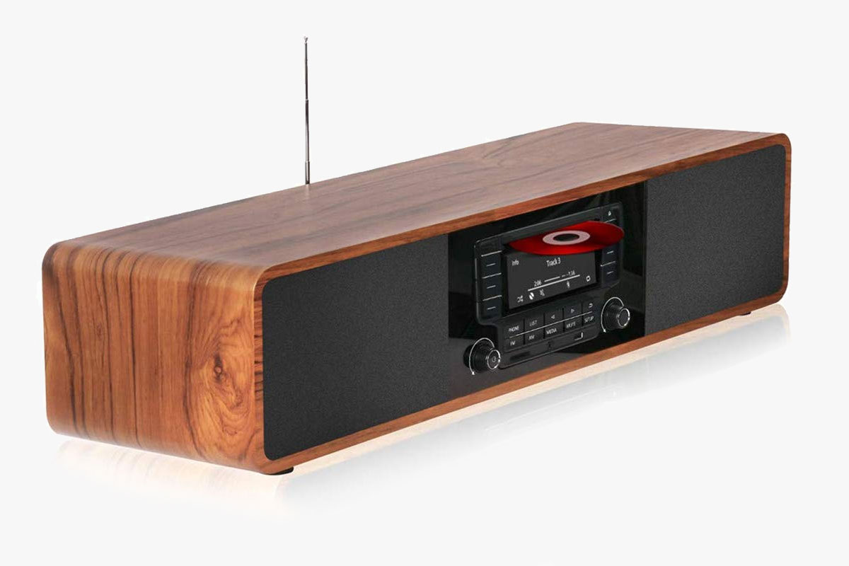 KEiiD Compact CD/MP3 Player Stereo Wooden Desktop Bluetooth Hi-Fi Speaker