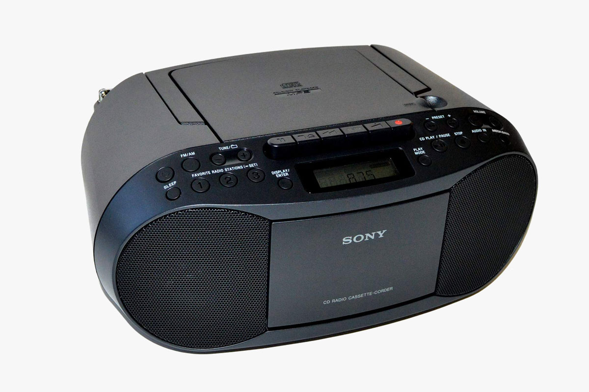 Sony CD Player Portable Boombox with AM/FM Radio & Cassette Tape Player
