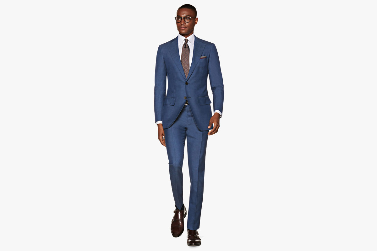 Suit Supply Lazio Blue Plain Suit