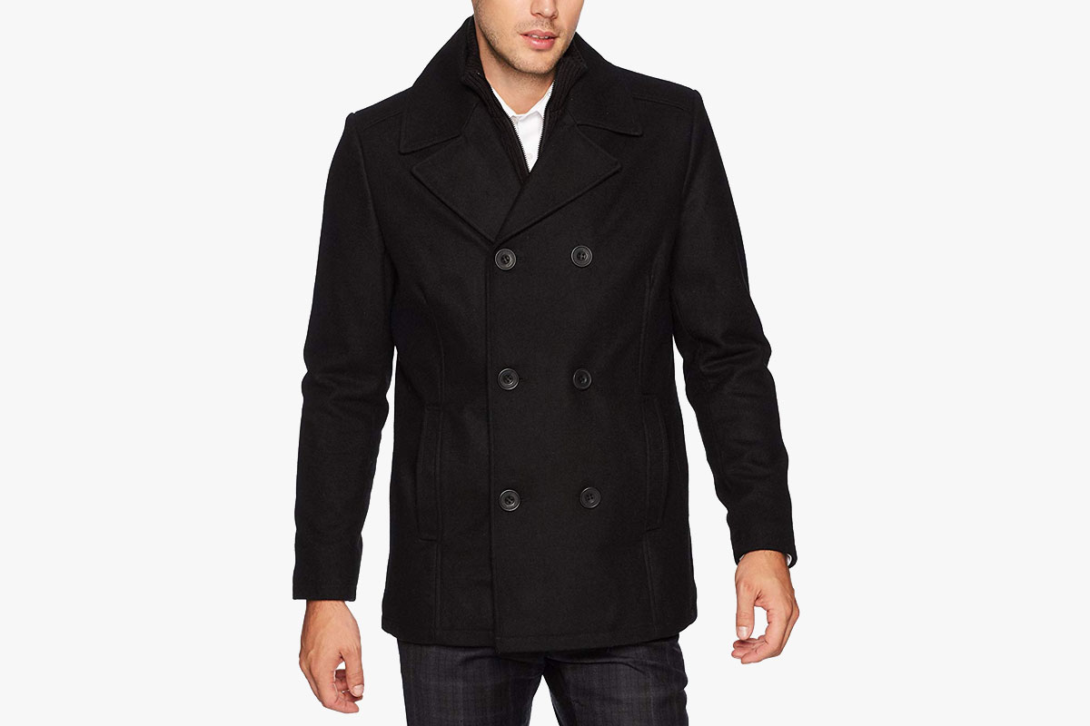 Kenneth Cole Men's Double-Breasted Wool Peacoat