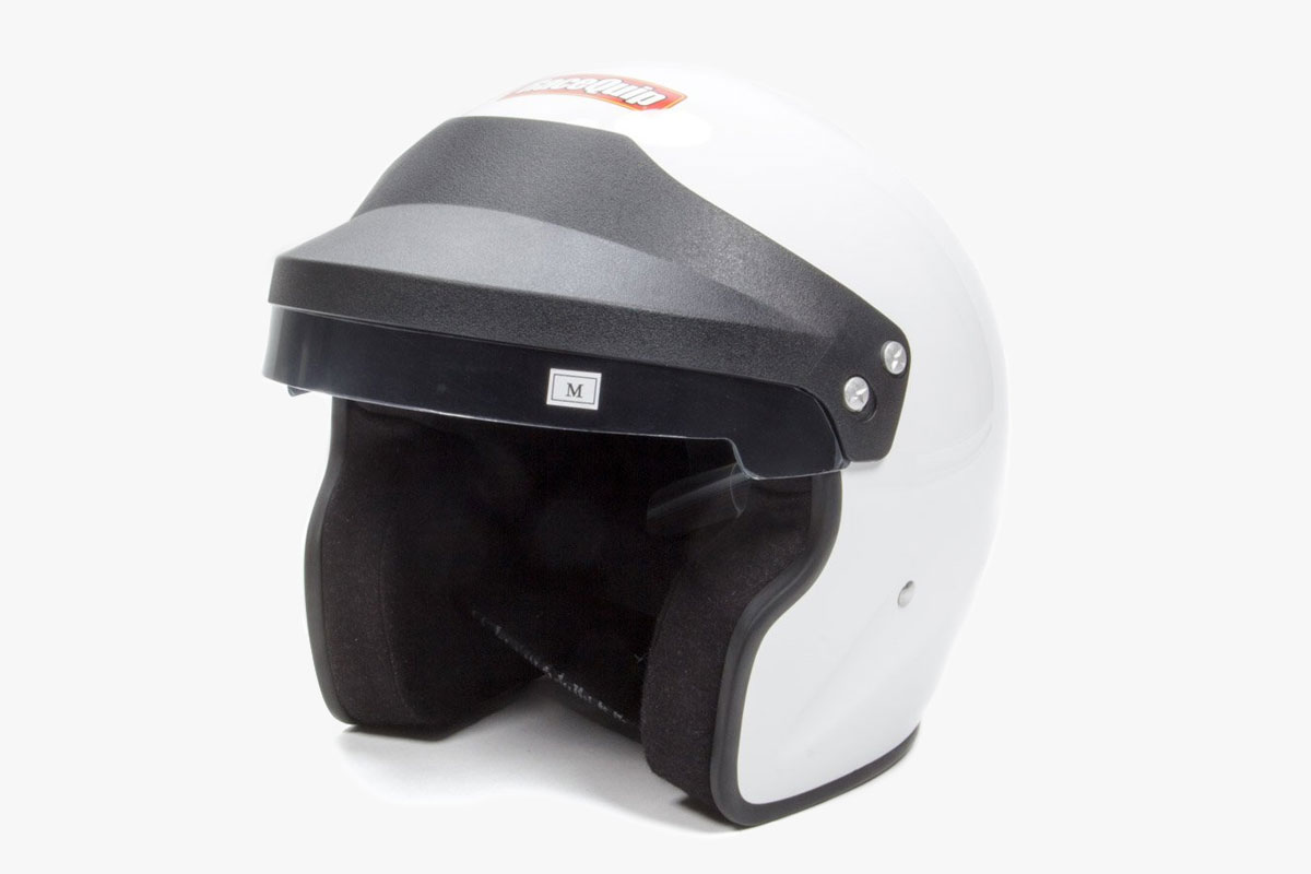 RaceQuip Gloss White Open Face Helmet