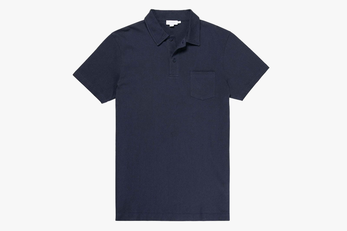 Sunspel Riviera Polo Shirt in Navy
