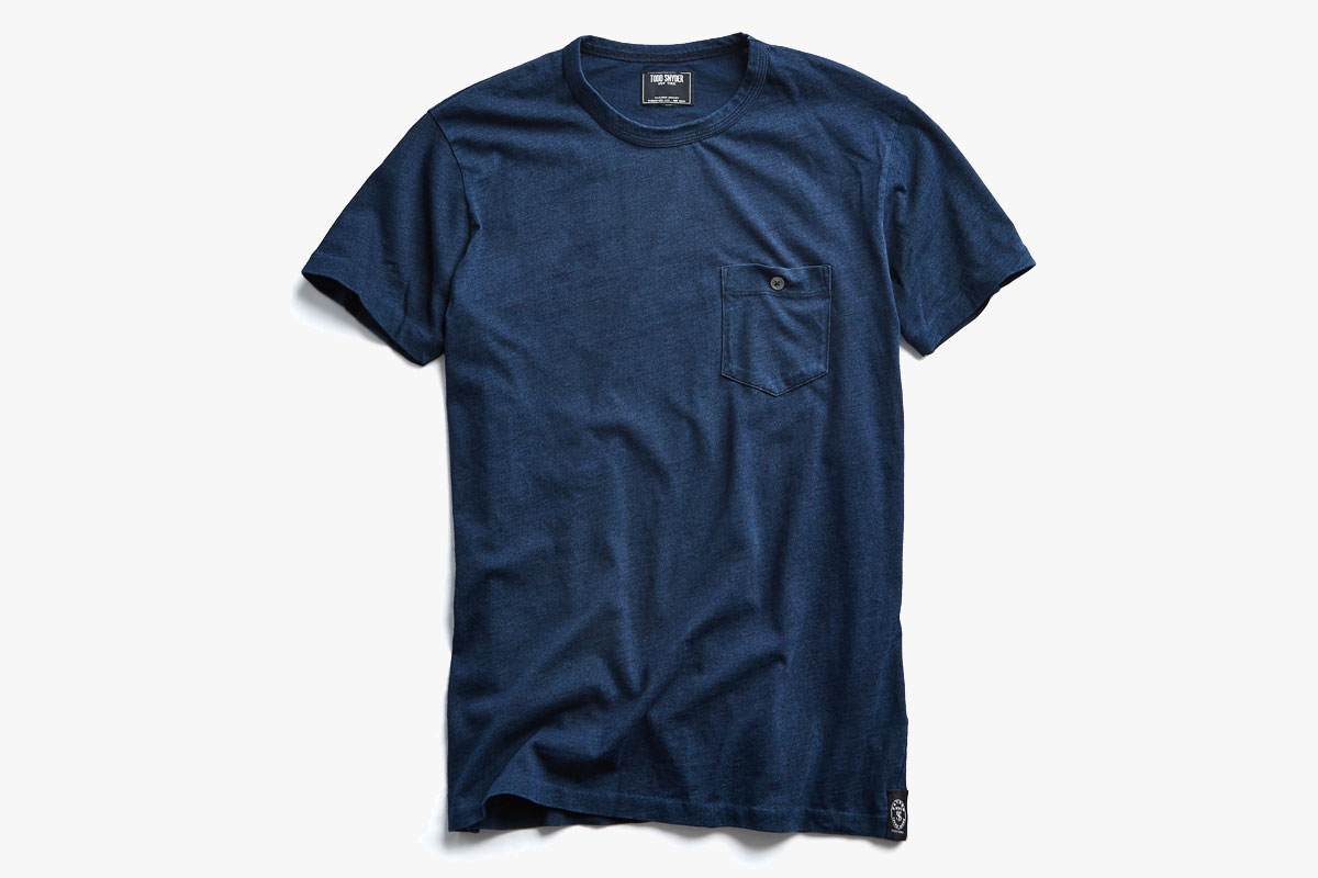 Todd Snyder Indigo Slub Jersey Pocket T-Shirt