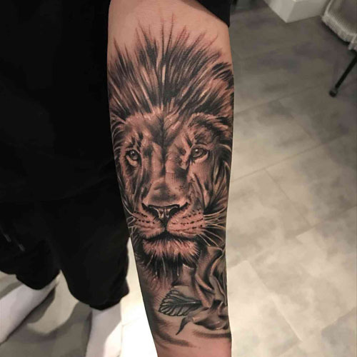 Beautiful Image of a Lion on Your Forearm
