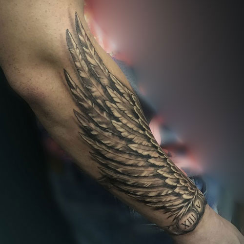 Eagle Wings Outer Forearm Tattoo for Men