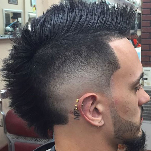 Faded Low Cut Mohawk with Blown Out Hair