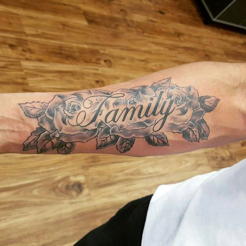 Floral Family Over Everything Tattoo Idea