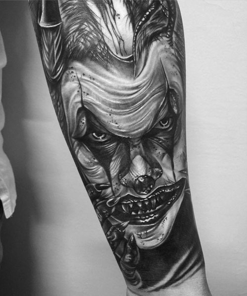 Forearm Tattoo Idea Inspired by Pennywise the Clown