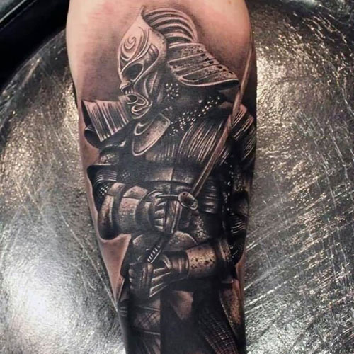 Forearm Tattoo Idea of a Samurai Soldier