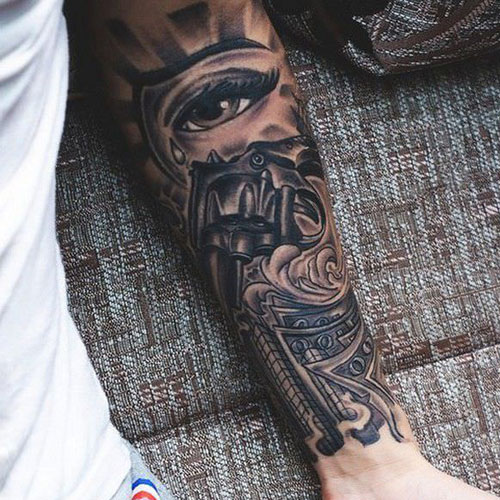 Full Forearm Piece for Men with Interest in Dark Shaded Tattoos
