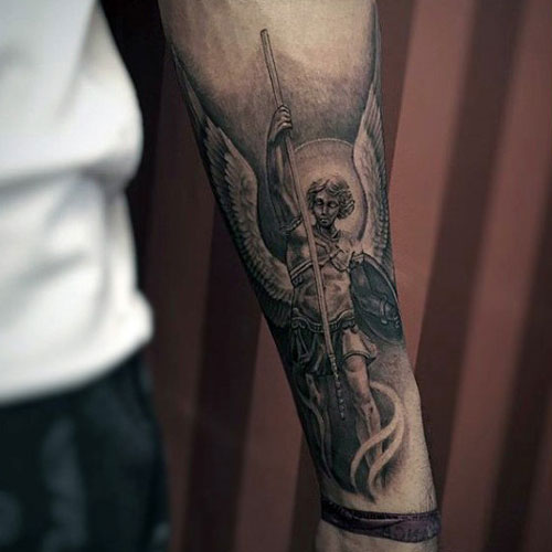 Incredibly Detailed Guardian Angel Forearm Design