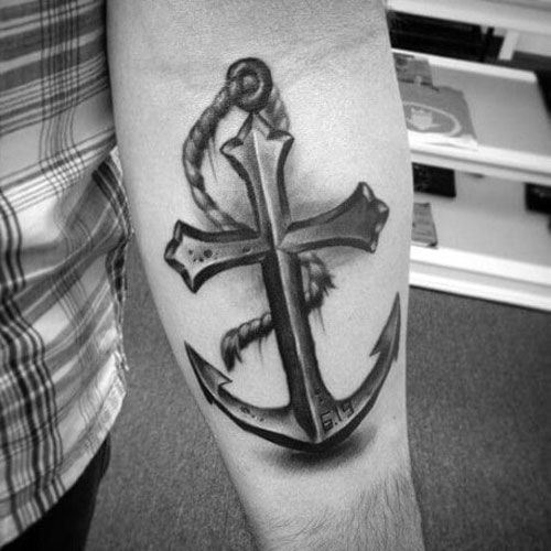 Large Anchor Tattoo Idea for Forearms