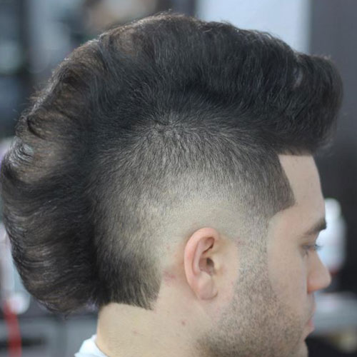 Long Mohawk Look with Low Neckline