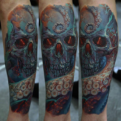 Octopus Tentacles and Skull Piece